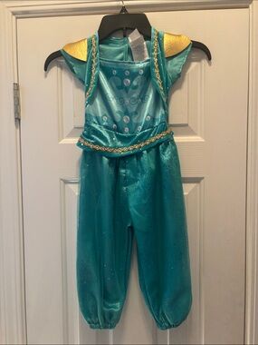 NWOT Nickelodeon Shimmer and Shine Teal and Gold Princess Jumpsuit Costume